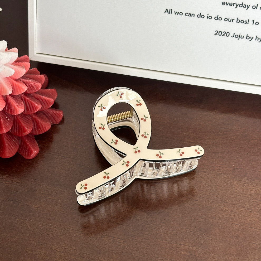 (Cherry Small) Hair Large Trendy Claw Clips Featuring Floral And Strawberry Prints For Women-image-OPC-PFZNWBP-NEW
