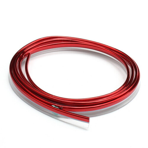 (Red) 1m PVC Car Interior Decoration Strip DIY Dashboard Modification Trim 2