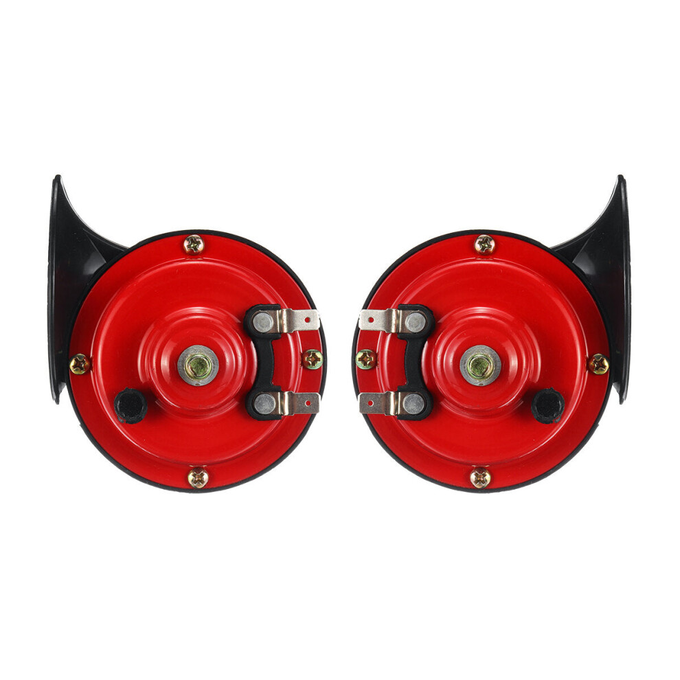 12V Loud Air Horn Waterproof High Low Dual Tone For Motorcycle Car Van Boat Siren Twin Lorry Red/Black 6093316937164