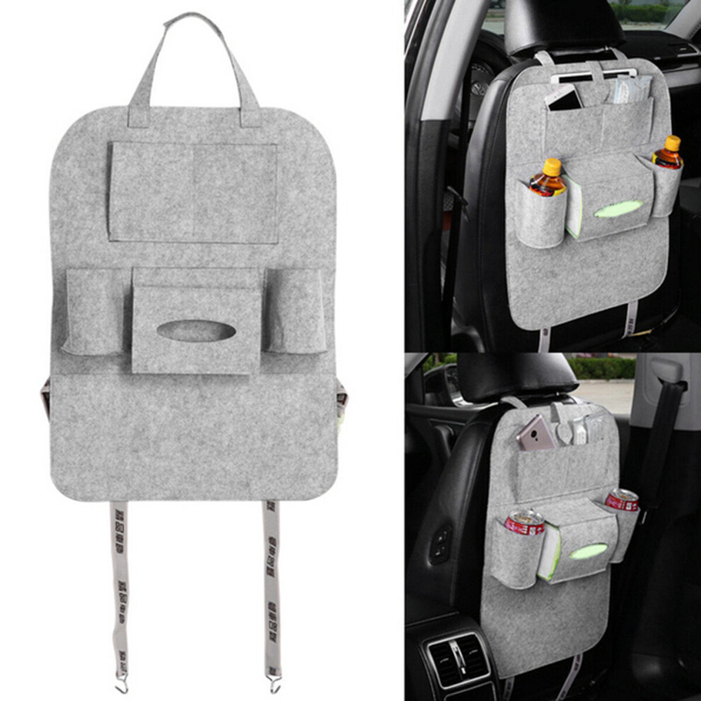 ( Grey) Auto Car Seat Back Hanging Multi-Pocket Storage Bag Organizer Holder Car Storage Box Light/Grey 8727971385913