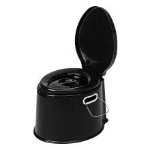 (Black) Portable Travel Toilet Compact Potty Bucket Seats Waste Tank Lightweight Outdoor Indoor Toilet For Camping Hiking Boating Caravan Campsite Hospital