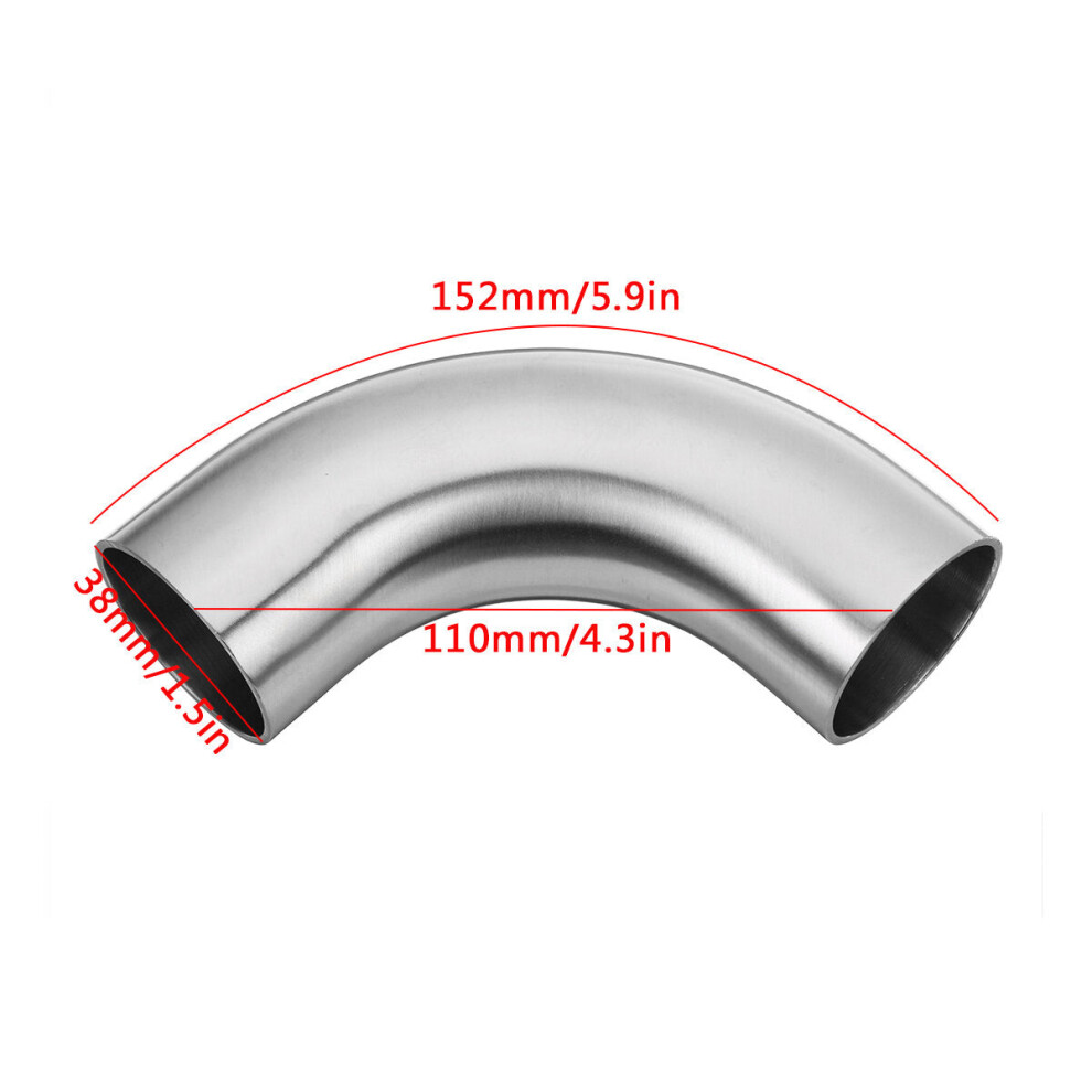 (38Mm) 1.5" 2" 2.5" 3" Od 90 Degree Exhaust Pipe Bends Tube Elbows Stainless Steel 6093316935368
