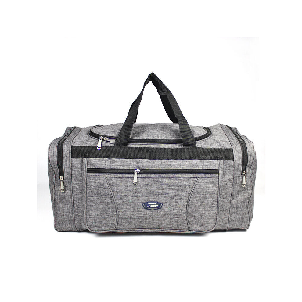 (Light Grey, L) Multi-Size Oxford Fitness Training Gym Bag Durable Outdoor Travel Handbag Sport Tote Bag For Male Female