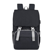 (Black) Outdoor Mummy Travel Backpack Large Baby Nappy Changing Bag for mom Nursing bag