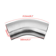 (76mm) 1.5 / 2 / 2.5 / 3" OD 45 Degree Exhaust Pipe Bends Tube Elbows Stainless Steel