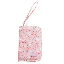(Pink) Travel Passport Holder Multi-function Document Storage Bag Set Change Folder Cute Cartoon Waterproof