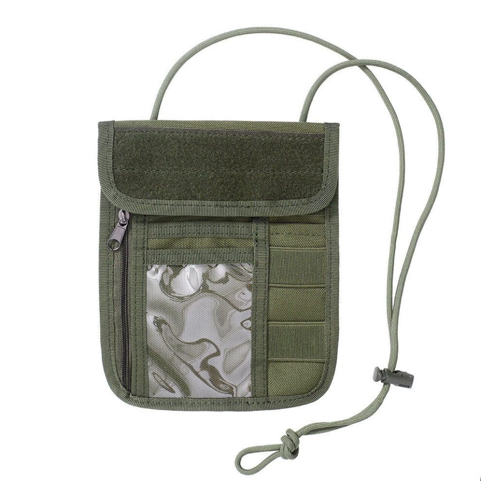 (Green) Tactical ID Card Holder Multifunction Card Case Men Women Credit Passport Purse Hunting Molle Pouch Wallet Bag