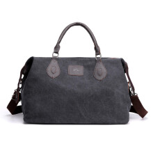 (Black) Canvas Travel Bag Outdoor Men Casual Fashion Handbag Large Capacity Multifunctional Bag
