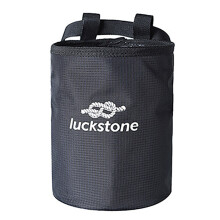 (Black) Outdoor Adjustable Waist Belt Chalk Bag Mg Powder Storage Pouch for Rock Climbing Gym