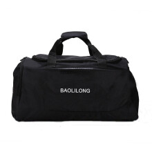 (Black) Travel Bag Large Capacity Nylon Multifunctional Foldable Portable Shoulder Pack Hangbag