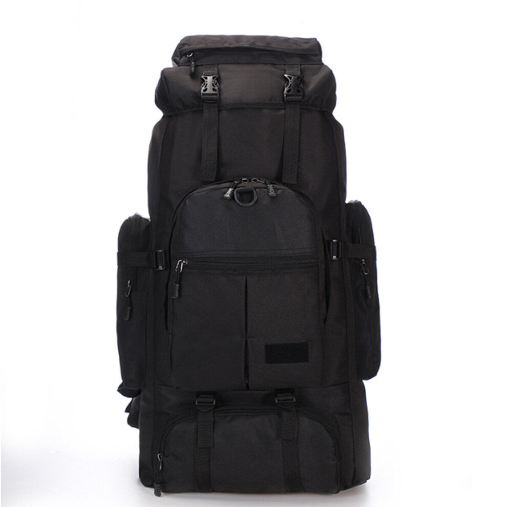 (Black) 75L Climbing Bags Outdoor Camping Hiking Tactical Backpack Rucksack Waterproof Storage Bag