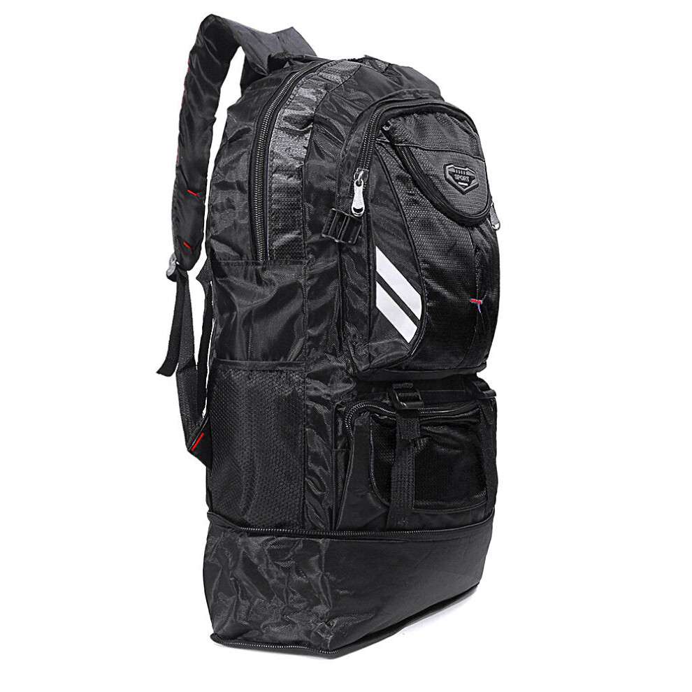 (Black) 65L Waterproof Tactical Bag Outdoor Camping Traveling Mountaineering Rucksack Backpack Storage Bag