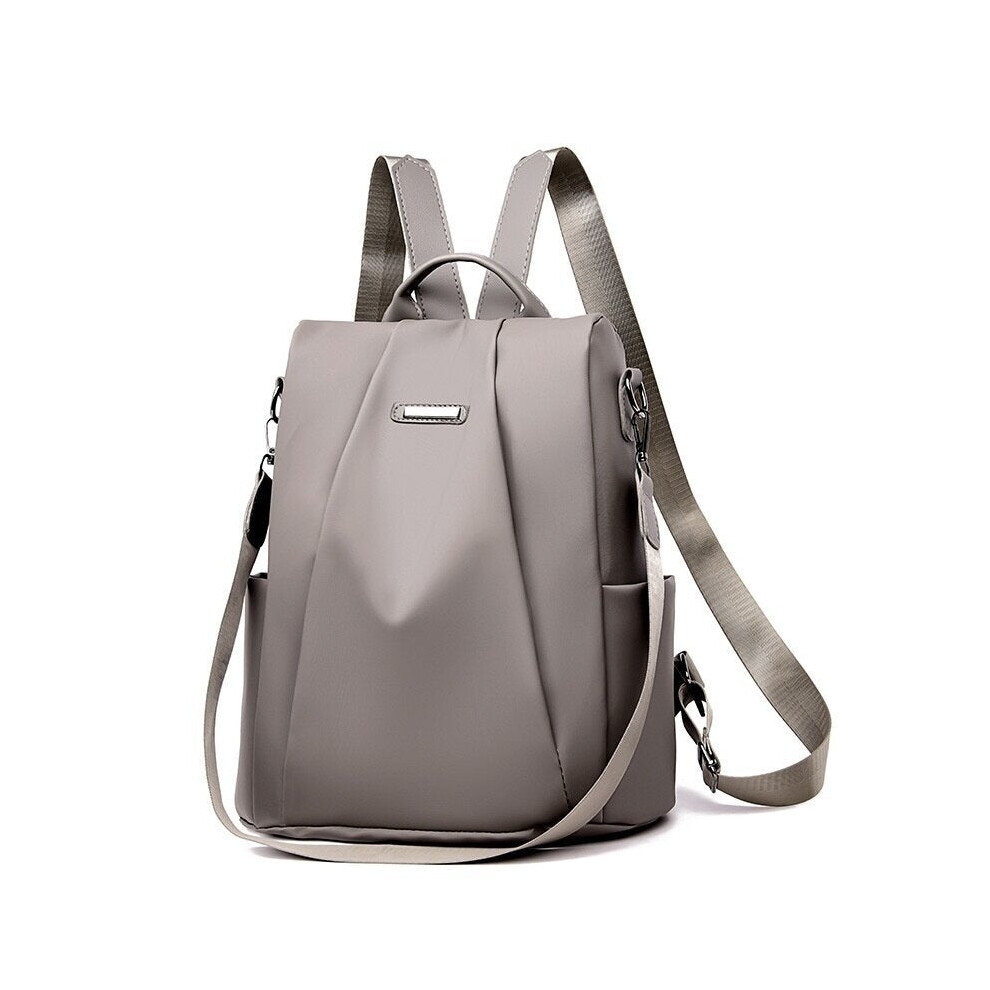 (Grey) Anti-Theft Oxford Cloth Backpack Men Backpack Women Backpack Travel Bag Mochila