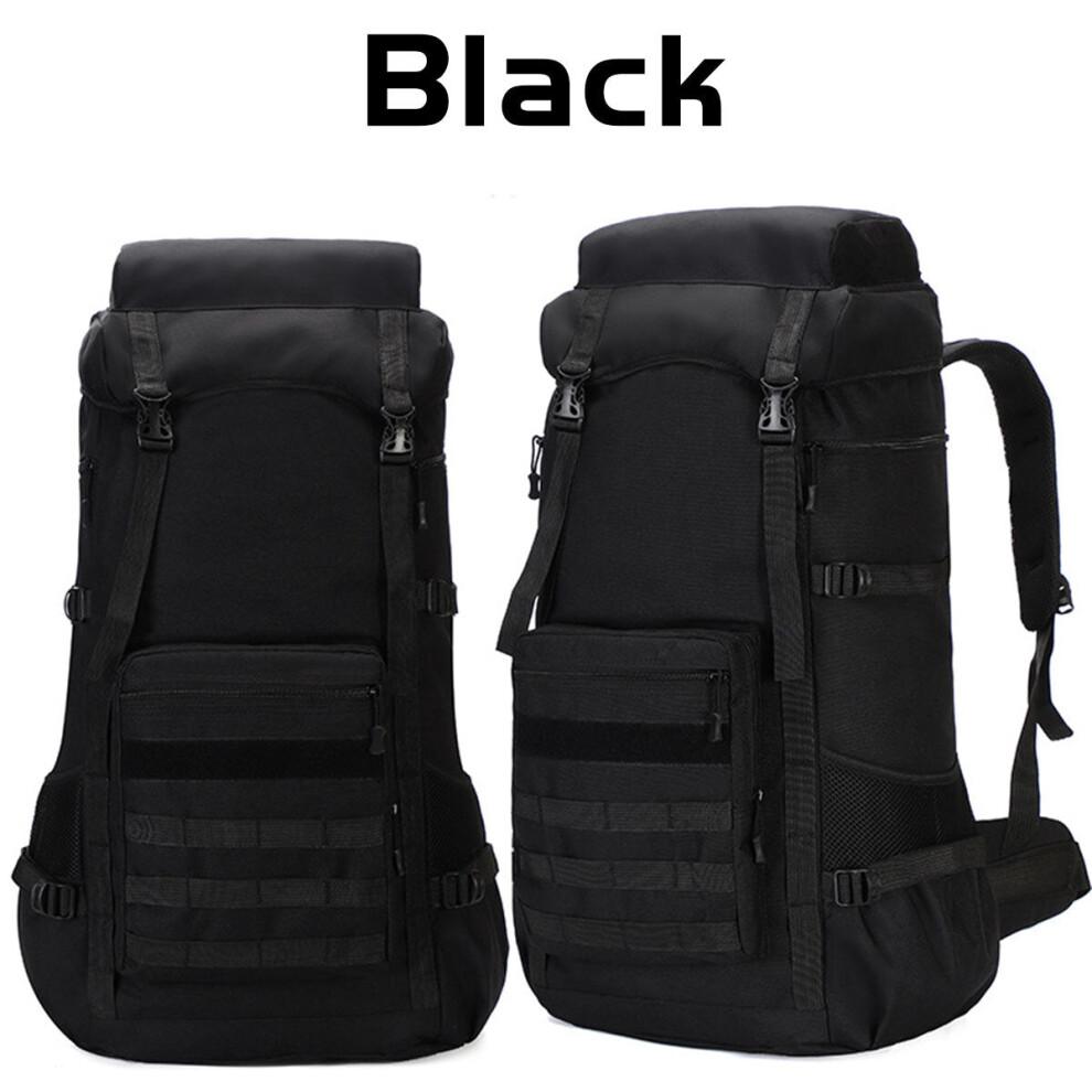 (Black) 70L Outdoor Waterproof Military Tactical Backpack Camping Hiking Backpack Trekking Camouflage Travel Shoulder Backpack