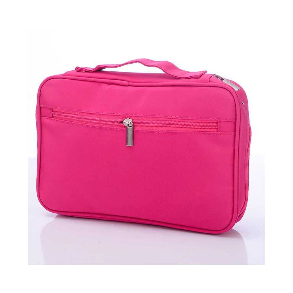 (Rose) Nylon Women Travel Cosmetic Bag Waterproof Makeup Tool Storage Finishing Handbag Organizer Accessories