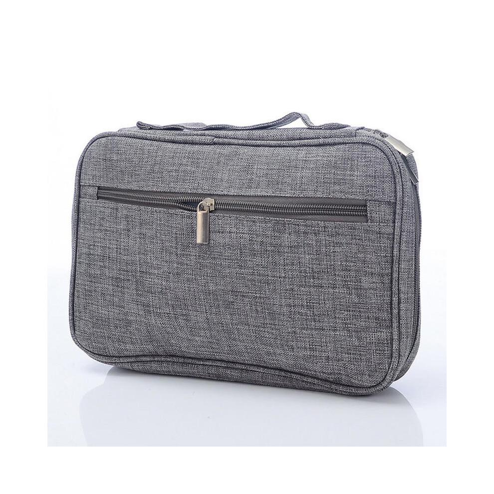 (Dark Grey) Nylon Women Travel Cosmetic Bag Waterproof Makeup Tool Storage Finishing Handbag Organizer Accessories