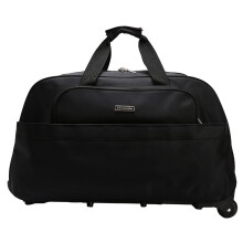 (Black) High Capacity Travel Duffle Luggage Trolley Bag With Wheels Rolling Suitcase Travel Bags Carry-On Bag