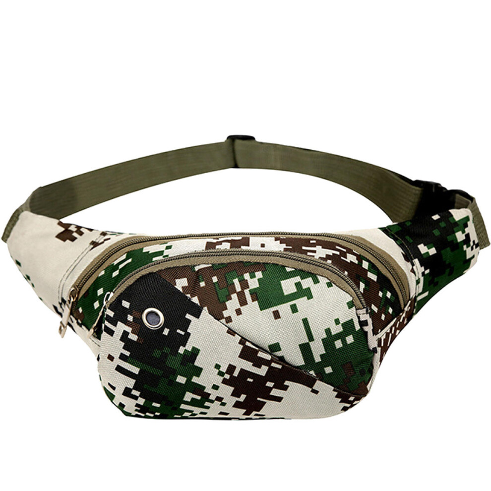 (Jungle) Mens Tactical Waist Bag Military Canvas Waist Bag Travel Hiking Storage Bag Camping Belt Bag