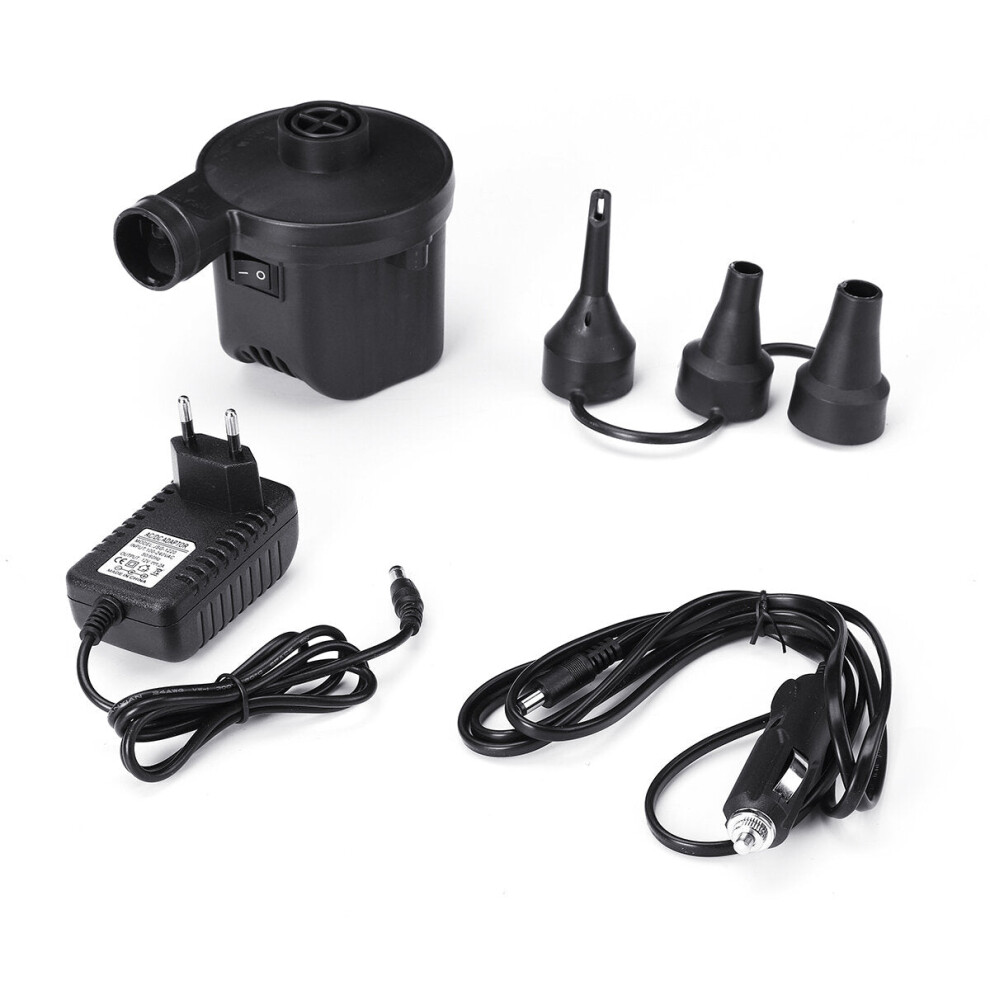 (EU Plug) 12V DC Electric Air Pump Air Mattress Pump Inflator Deflator Air Blower For Inflatable Couch Pool Floats Bed Boat Toy