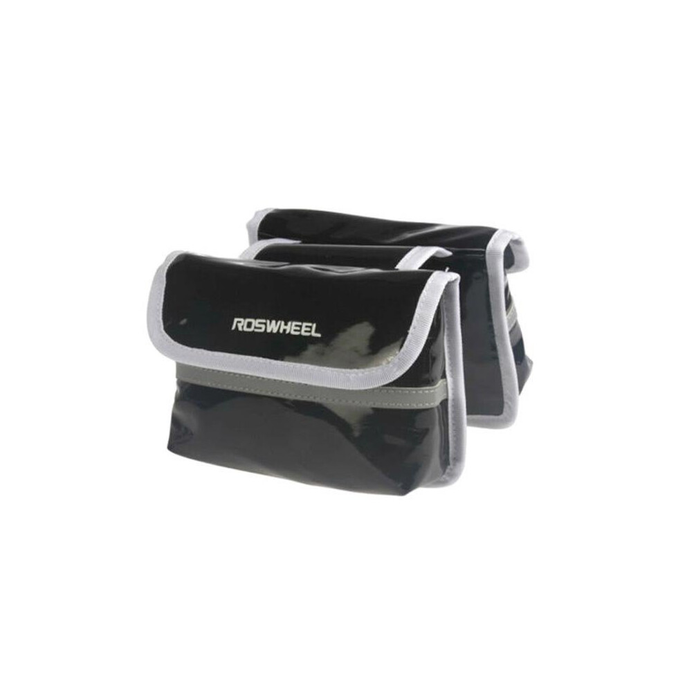 (Black) Bicycle Frame Front Tube Double Side Bag