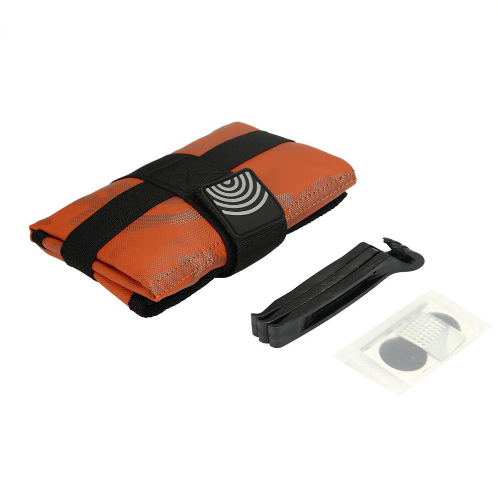 (Camouflage red) Bicycle Foldable Saddle Tool Bag Bicycle Tire Repair Kit Bike Saddle Pouch Included Repair Accessories