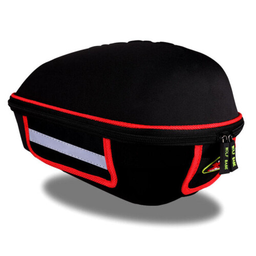 (Black + Red) Hard Shell Type Drop-proof Large Capacity Convenient Installation Free Waterproof Cover Bicycle Rack Bag 1