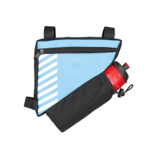 (Blue) Bicycle Front Frame Triangle Bag Water Bottle Holder Waterproof Bike Bag Storage Basket