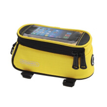 (Yellow, M) Bicycle Mobile Phone Touch Screen Bag Frame Tube Bag