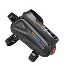 (Colorful) Bike Bag Cell Phone TPU Touch Screen Seven Color Reflective Large Capacity Waterproof Top Tube Bag Saddle Bag Cycling Equipment