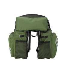 (Green, Without rain over) Mountain Road Bicycle Bike 3 in 1 Trunk Bags Cycling Double Side Rear Rack Tail Seat Pannier Pack Luggage Carrier