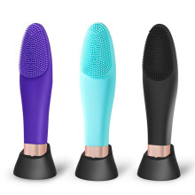 (Black) Electric Facial Cleansing Brush Gentle Exfoliation and Sonic Vibration for All Skin Types