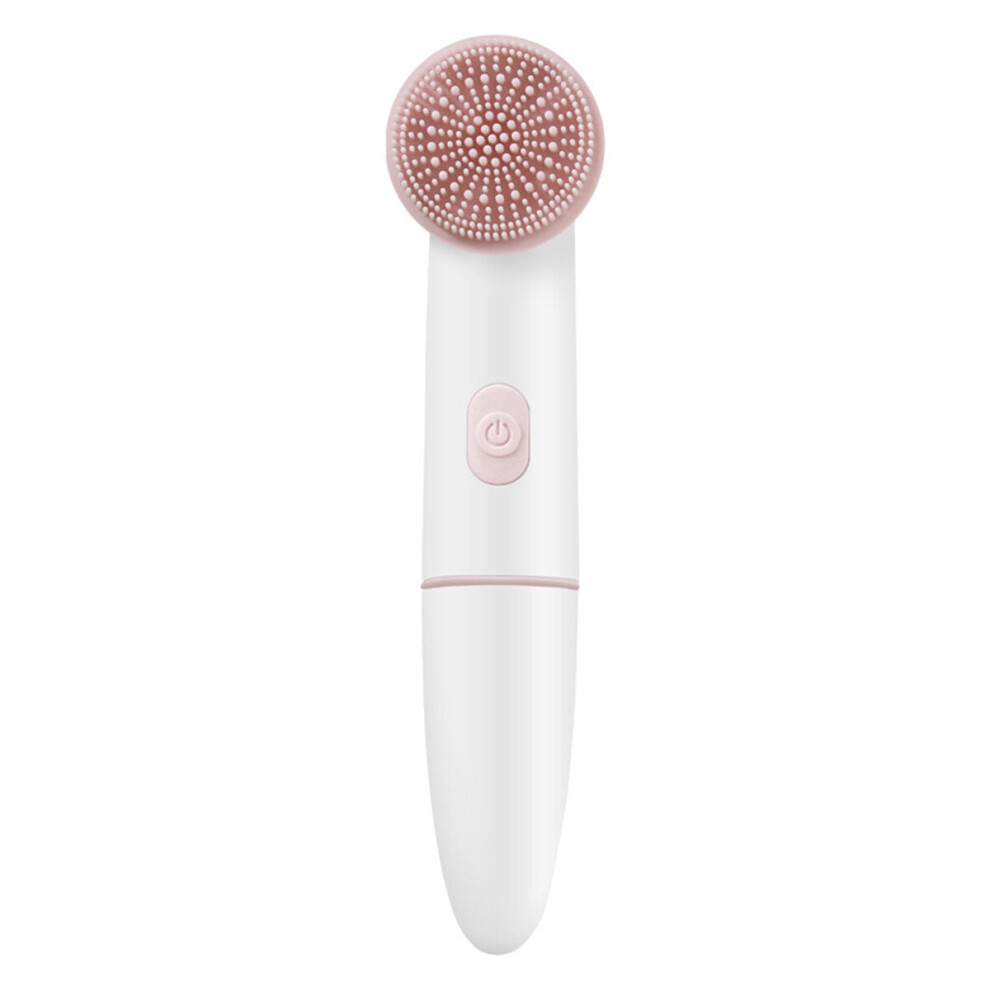 (Pink) Facial Electric 2-In-1 Wash Brush Silicone Waterproof Face Machine Deep Cleaning Pore