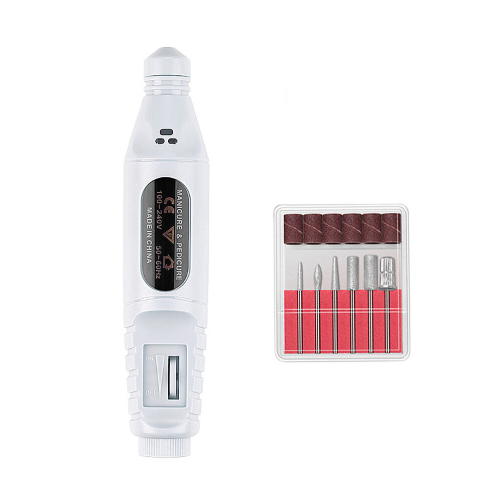 Greenzech (White) 3000-20000 Adjustable Speed Pedicure Manicure Nail Polisher Drill Electric Nail Drill Machine Usb Charge Manicure Pedicure Kit