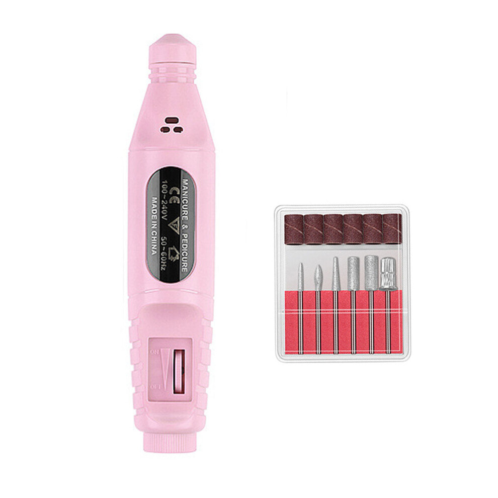 Greenzech (Pink) 3000-20000 Adjustable Speed Pedicure Manicure Nail Polisher Drill Electric Nail Drill Machine Usb Charge Manicure Pedicure Kit