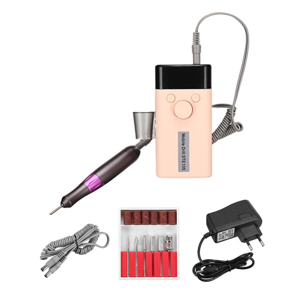 (Pink, US Plug) 30000RPM Portable Mini Electric Polisher Nail Drill File Manicure Tools Kit Grinding Machine