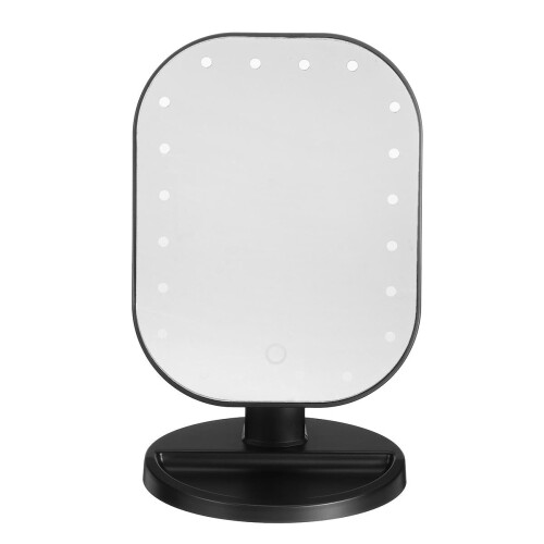 (White) Battery Powered 20 LED Makeup Mirror Light Desktop Home Touch Screen 180 Adjustable Angle Mirror 1