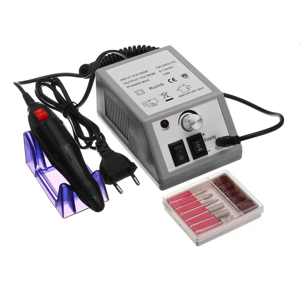(Gray) Professional Electric Nail Polisher File Drill Manicure Pedicure Machine Tools