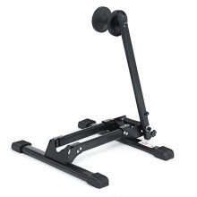 (Black) Aluminum Alloy Bike Stand L-shape Single Biycle Storage Black Floor Rack MTB Road Bike Holder