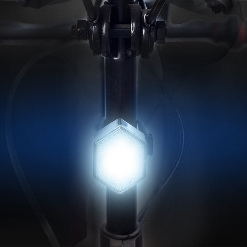 (White) USB Rechargeable Bike Tail Light Waterproof Ultra Bright LED Bicycle Lights for MTB Road Bike