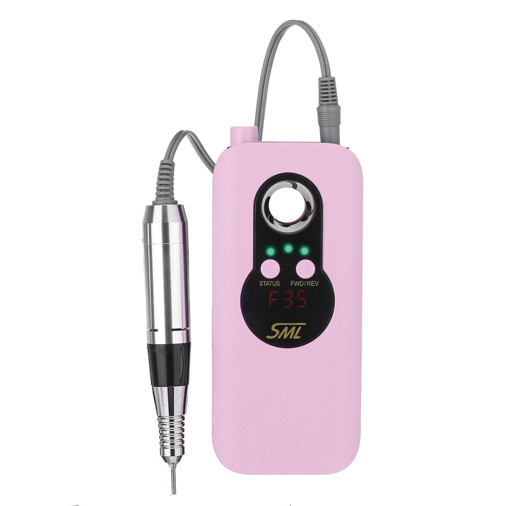 Greenzech Pink (Pink) 35000Rpm Electric Nail Drill Machine Portable Rechargeable Manicure Pedicure Machine