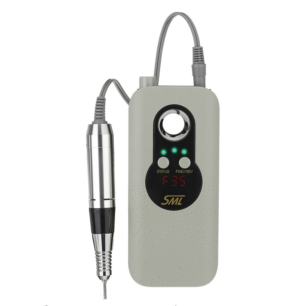 (Coffee) 35000RPM Electric Nail Drill Machine Portable Rechargeable Manicure Pedicure Machine