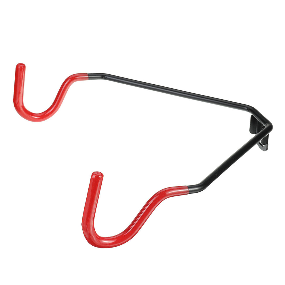 (Black & Red) 40kg Bike Wall Mount Bicycle Holder Stand Rack Metal Road Mountain Bike Stand Display Mount Hook