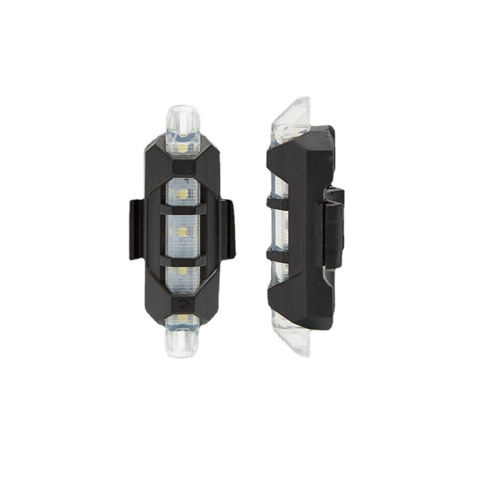 (White) Bike Bicycle Light LED Rechargeable Tail Light USB Rear Tail Warning Safety Bike Light Super Bright Portable Flash Light