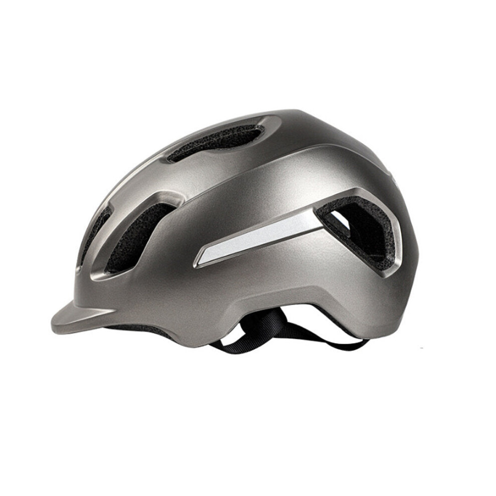(Silver) 58-62cm Adjustable 3 Modes Bike Helmet Breathable UV Protection Reflective Motorcycle Helmet Camping Travel Cycling