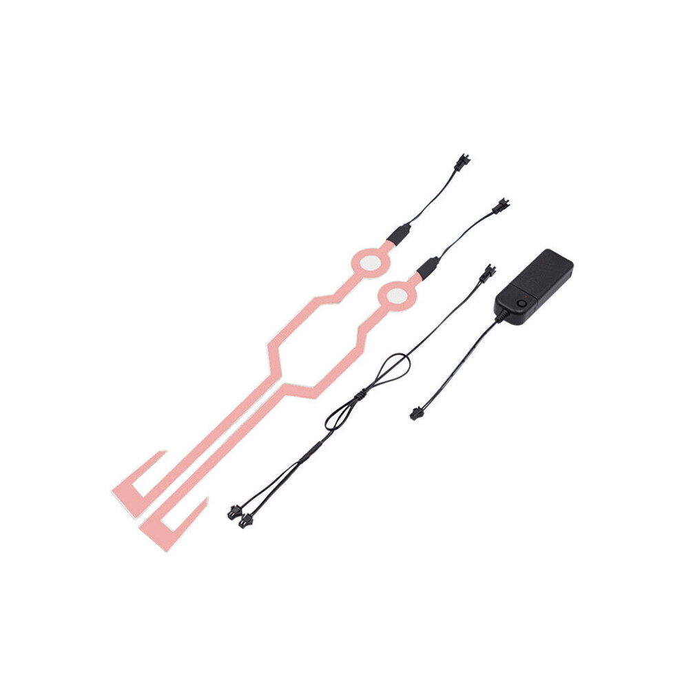 (Pink) 2PCS Waterproof Cycling Helmet Light Riding Signal EL Strip Flashing LED Durable Kit Bar DIY Bicycle Helmet Strip Light