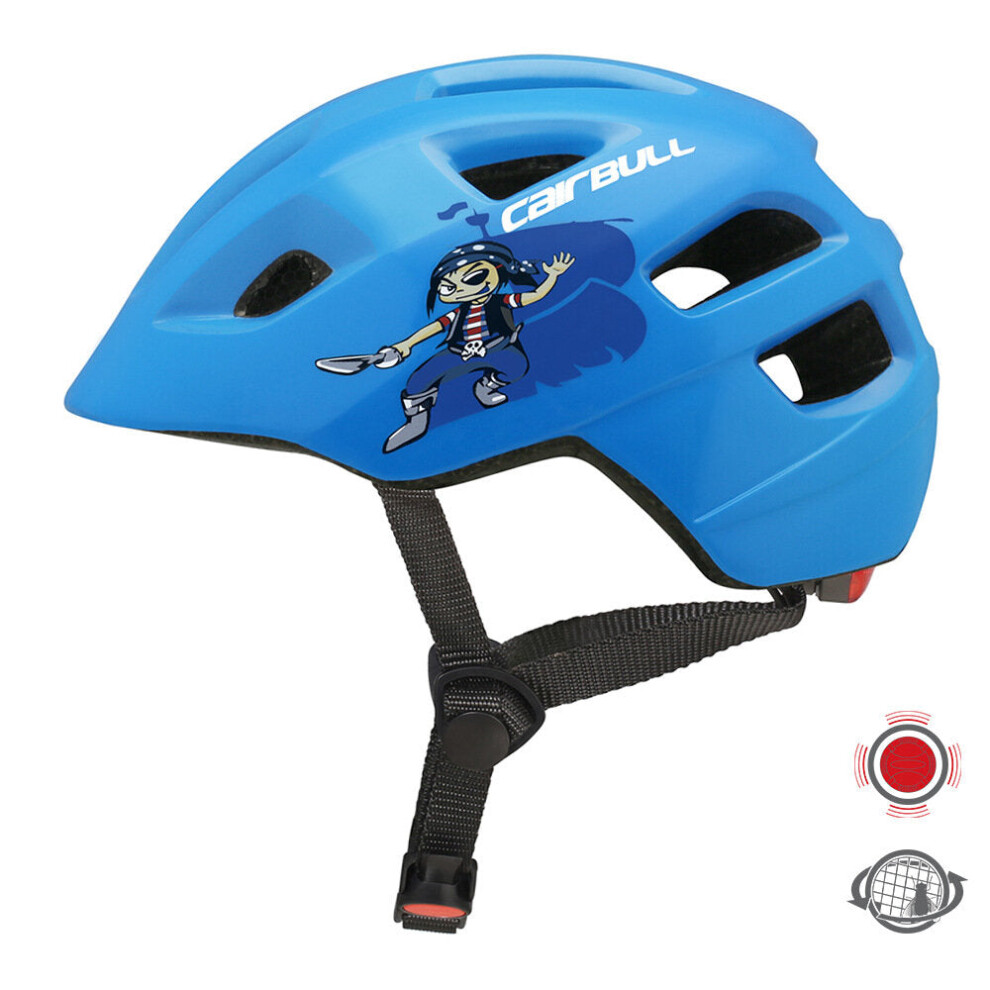 (Blue) 3Modes Lights PC+EPS Shock-proof Children Riding Helmet Kids Bicycle Helmet Balance Scooter Safety Helmet with Taillight