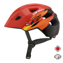 (Red) 3Modes Lights PC+EPS Shock-proof Children Riding Helmet Kids Bicycle Helmet Balance Scooter Safety Helmet with Taillight