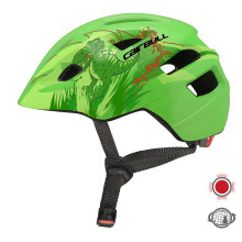 (Green) 3Modes Lights PC+EPS Shock-proof Children Riding Helmet Kids Bicycle Helmet Balance Scooter Safety Helmet with Taillight