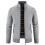 (XL,Light Grey)Men's Knitted Cardigans Casual Full Zip Sweaters 1