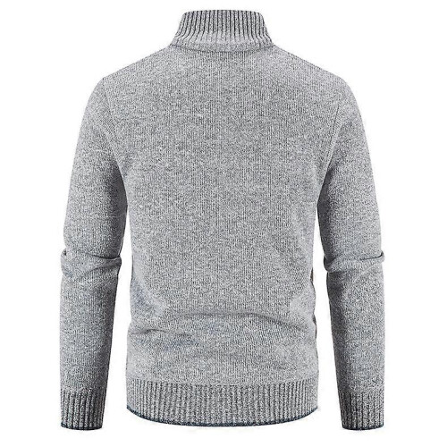 (2XL,Light Grey)Men's Knitted Cardigans Casual Full Zip Sweaters 1
